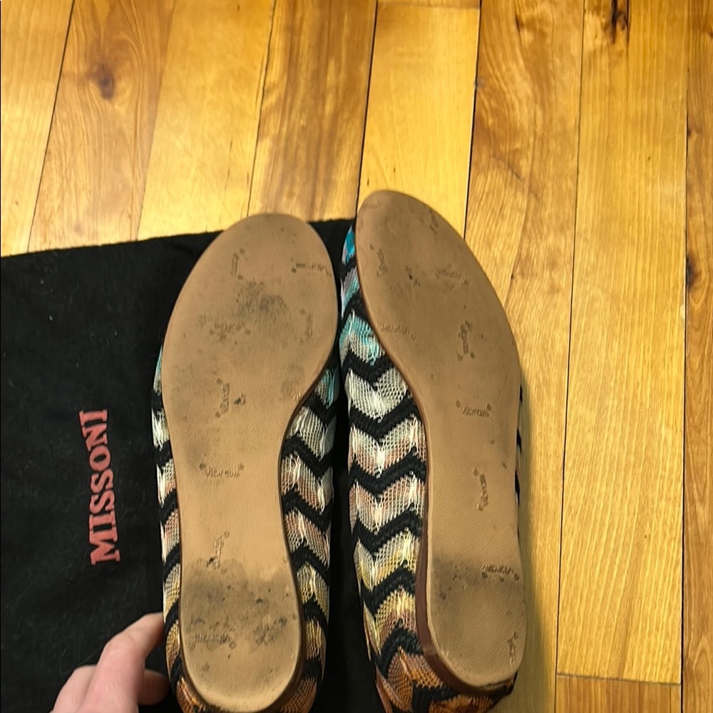Missoni Blue and Black Chevron Flats - Picture 2 of 6